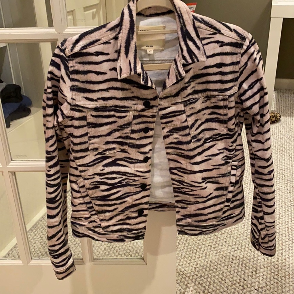 Cheetah print jean jacket (worn once)